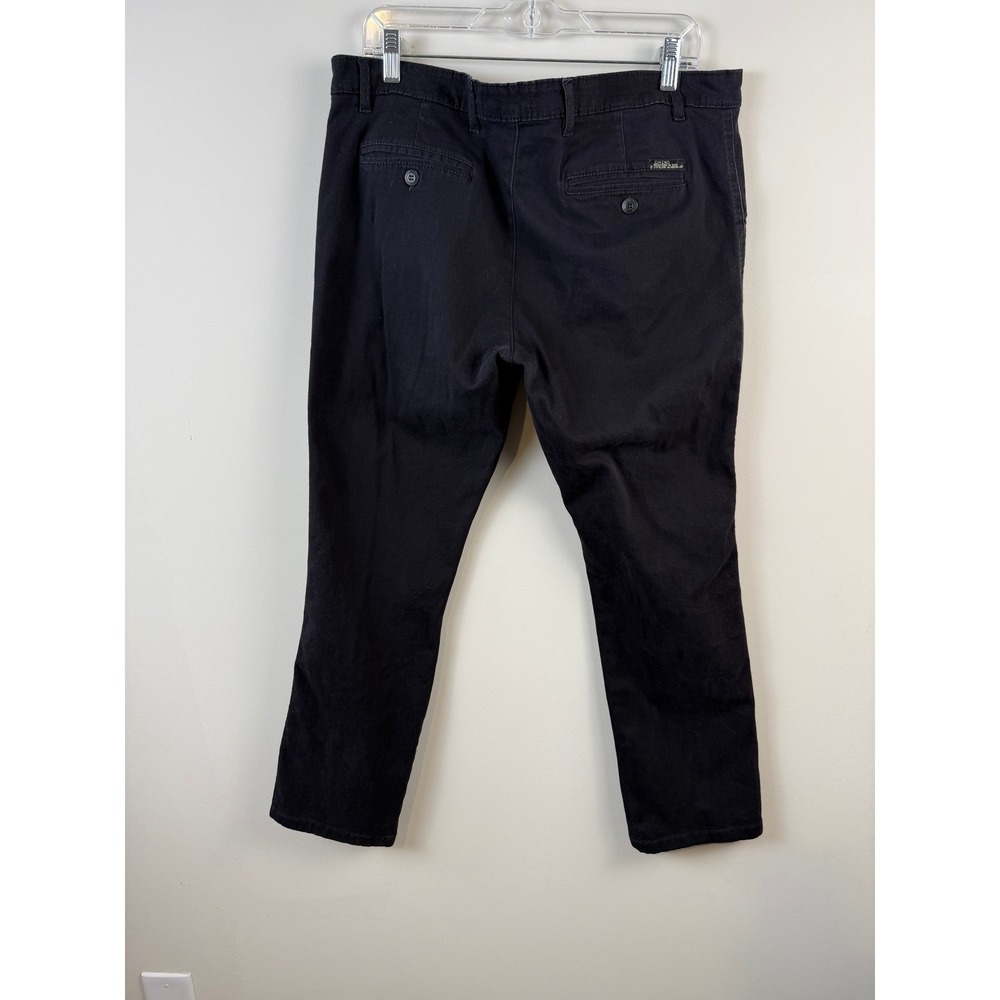 Oakridge Chino Pants Mens 36 Black Tailored Stretch Cotton Twill Trousers - Picture 2 of 3